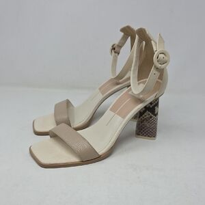 Dolce Vita Fionna Heel in Dune Multi Leather Ankle Strap Sandals Size 9